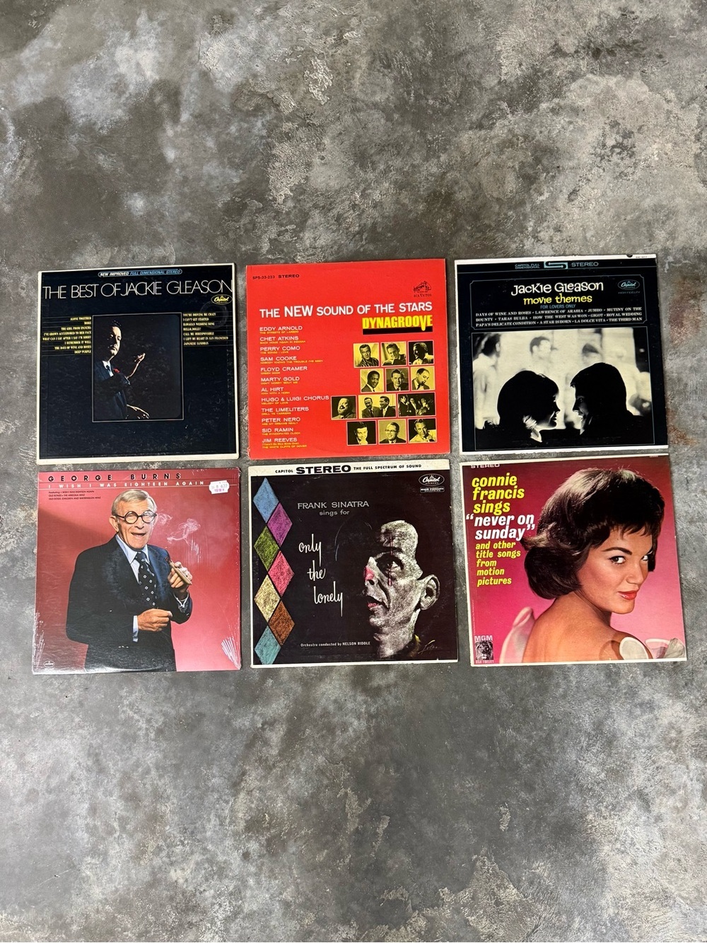 Vintage Vinyl LP Lot Frank Sinatra Connie Francis Jackie Gleason